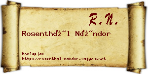 Rosenthál Nándor névjegykártya