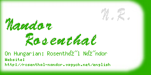 nandor rosenthal business card